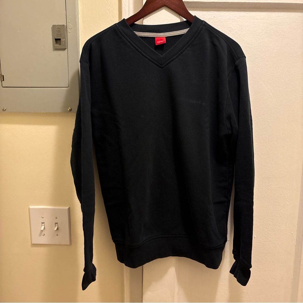 Men's Espirt Black V-Neck Sweater size Large